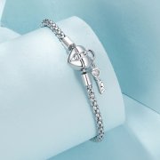 Bracelet porte-clés en forme de cœur style Pandora - SCB259