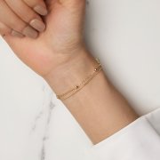 Bracelet chaîne avec perle dorée de style Pandora - SCB131-B