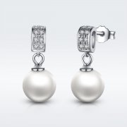 Pendants d'Oreilles Style PANDORA perle - SCE006