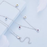 Collier Coeur Coloré de style Pandora - BSN320