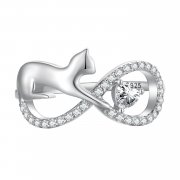 Bague de style Pandora avec nœud infini - SCR918
