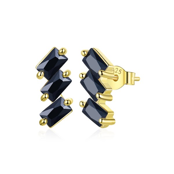 Clous d'Oreilles Style PANDORA Solide - SCE1051-BK