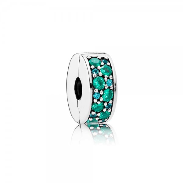 PANDORA - Clip élégance Brillante Mosaïque Turquoise - 791817MCZMX