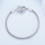 Bracelet style Pandora avec cœur et fermoir en T - BSB132