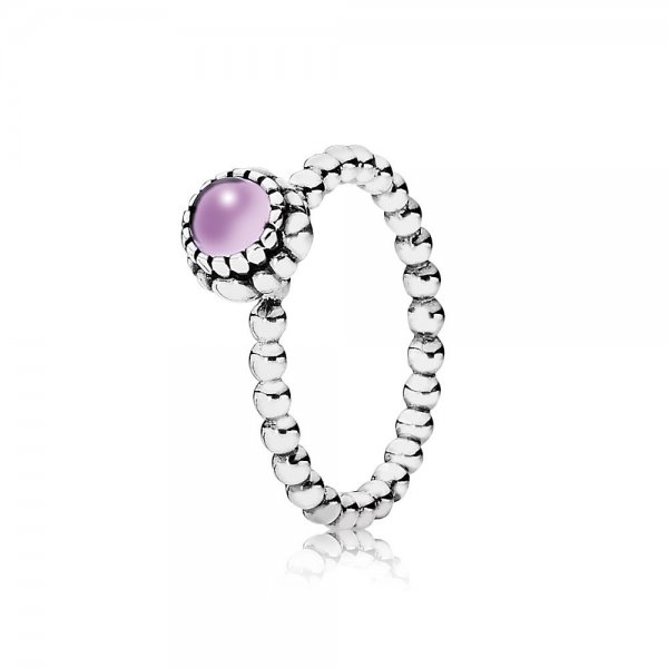 PANDORA - Silver ring, birthstone-February, amethyst - 190854AM