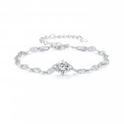 Bracelet à chaîne fine étincelante en zircon de style Pandora - BSB142