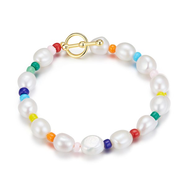 Bracelet en perles arc-en-ciel de style Pandora - BSB074