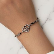 Bracelet style Pandora avec cœur et fermoir en T - BSB132