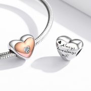 Charm Pandora Style Double Couleur Amour - BSC566