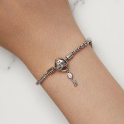 Bracelet porte-clés en forme de cœur style Pandora - SCB259