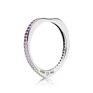 Bague Arc d'amour multicolore en Argent PANDORA France - 197095NRPMX (image pour) Bague Arc d'amour multicolore en Argent PANDORA France - 197095NRPMX