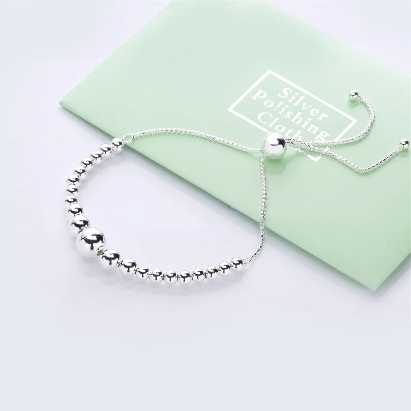 (image pour) Bracelet Coulissant Fil de Perles en Argent PANDORA France - 597749 - Afficher 2