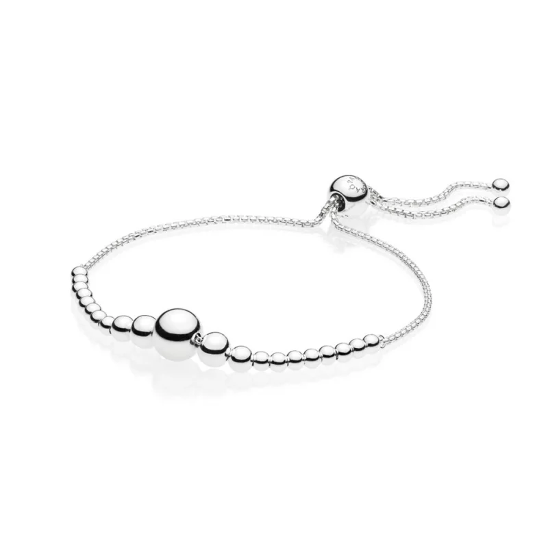(image pour) Bracelet Coulissant Fil de Perles en Argent PANDORA France - 597749
