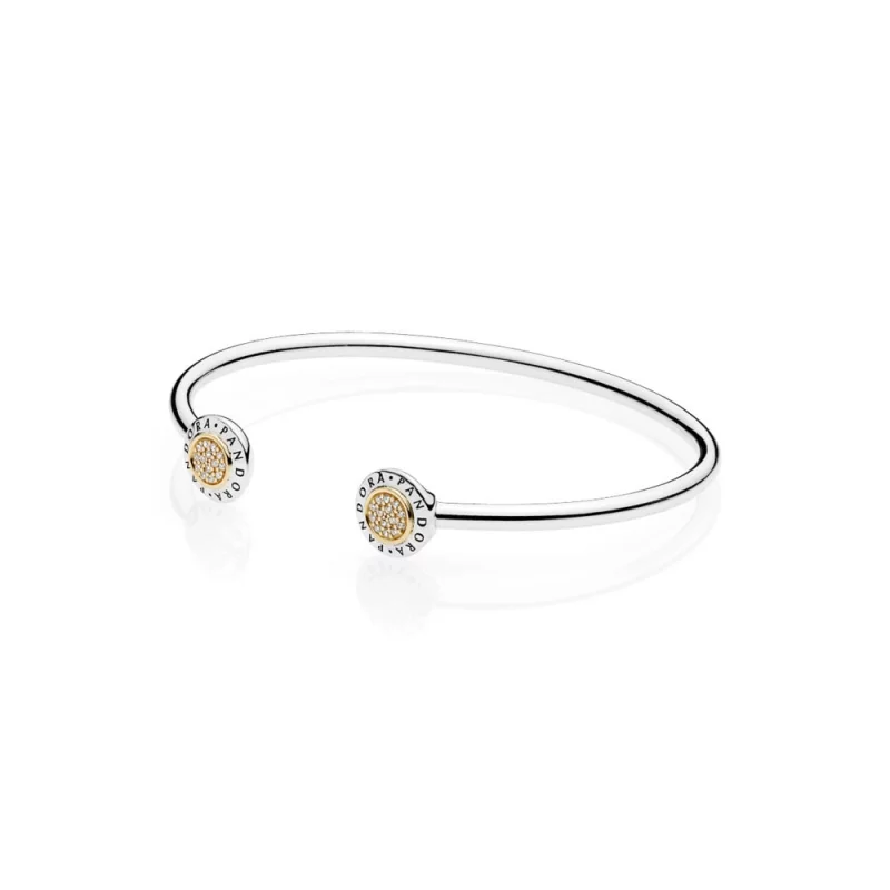 (image pour) Bracelet Pandora 596274CZ - Bracelet Ouvert Signature Bicolore Femme 