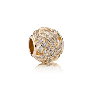 (image pour) Charm Pandora 750991CZ - Charm Noeud d'Amour Scintillant Or Femme 