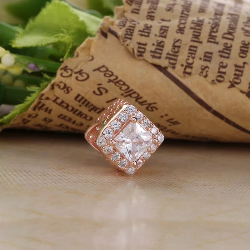 (image pour) Charm Pandora 786206CZ - Charm éclat Géométrique Rose Femme - Afficher 2