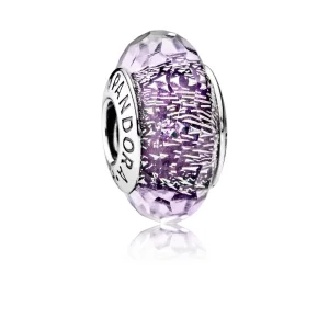 (image pour) Charm Pandora Nature 791663 - Charm Murano Scintillant Violet Foncé Femme 