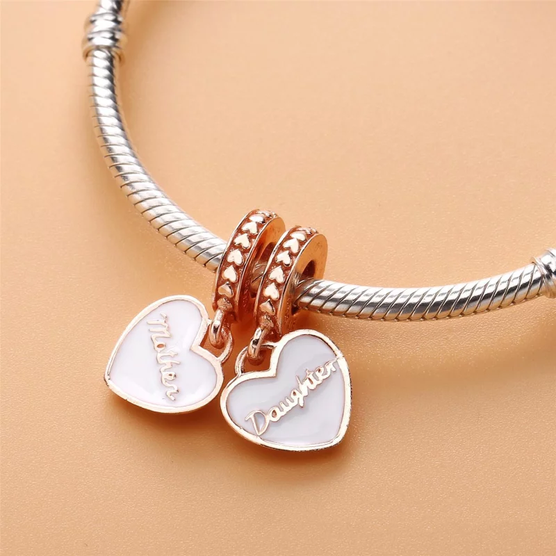 (image pour) Charm pendentif Cœurs Mère et Fille PANDORA France - 782072EN23 - Afficher 4