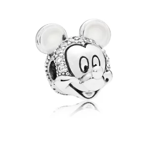 (image pour) Clip Disney, Portrait de Mickey Scintillant en Argent PANDORA France - 797495CZ