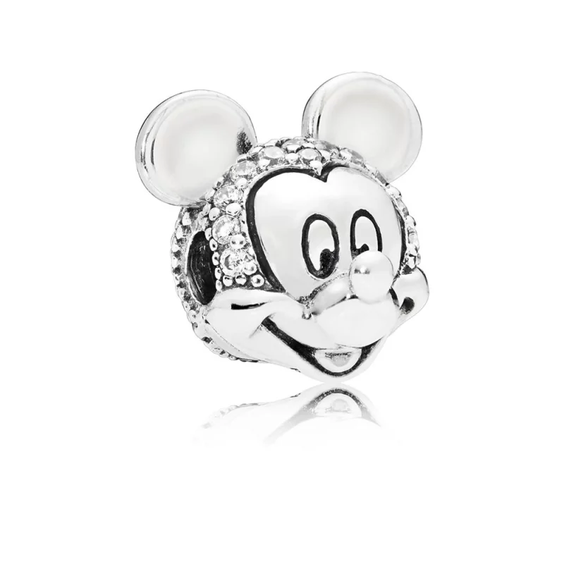 (image pour) Clip Disney, Portrait de Mickey Scintillant en Argent PANDORA France - 797495CZ