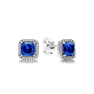 (image pour) Clous d’Oreilles Élégance Intemporelle Bleue, Argent 925/1000ᵉ, B PANDORA France