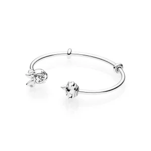 (image pour) Jonc Ouvert Mickey et Minnie en Argent PANDORA France - 597494