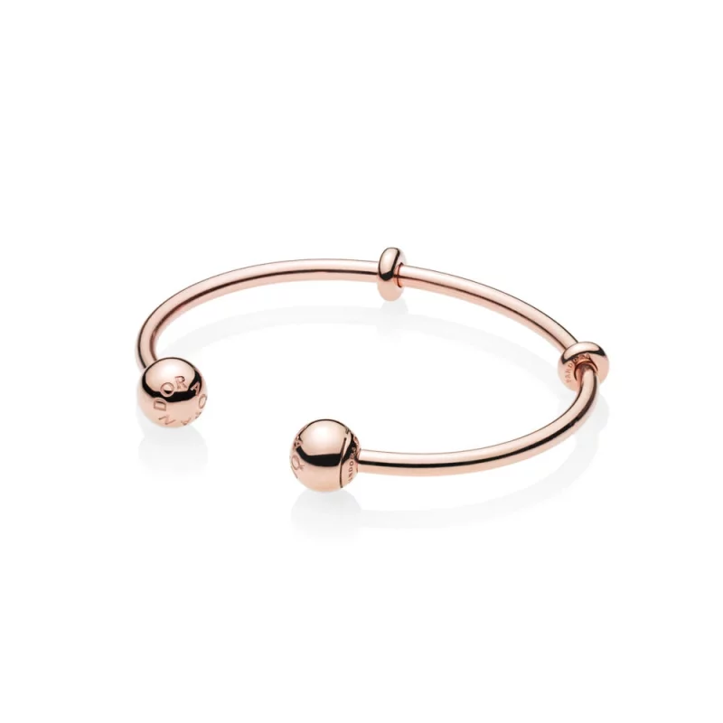 (image pour) Jonc Ouvert Moments en PANDORA Rose™, Fermoirs Signature PANDORA - 586477