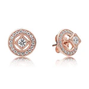 (image pour) Élégance Vintage, boucles d’oreilles, PANDORA Rose™, métal doré à - 280721CZ