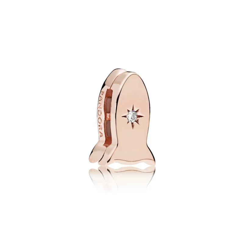 (image pour) PANDORA Reflexions Charm Clip Fusée Spatiale en PANDORA Rose™ - 787566CZ