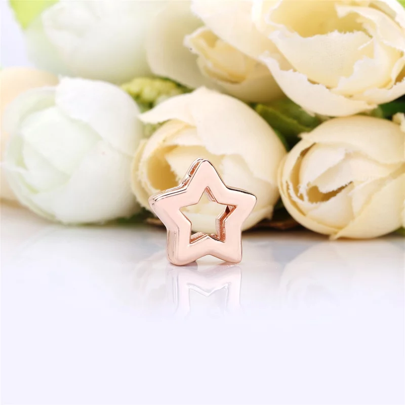 (image pour) PANDORA Reflexions Charm clip Étoile Épurée en PANDORA Rose™ - 787544 - Afficher 2