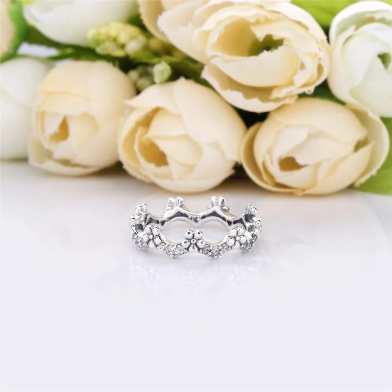 (image pour) Bague Couronne de Fleurs en Argent, Argent 925/1000ᵉ, Oxyde de zi PANDORA France - Afficher 3
