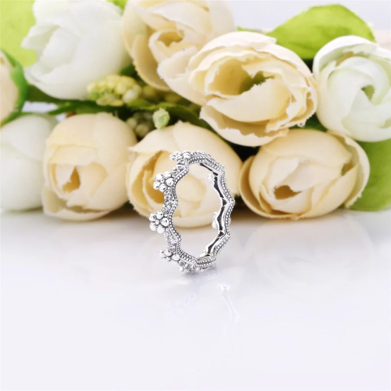 (image pour) Bague Couronne de Fleurs en Argent, Argent 925/1000ᵉ, Oxyde de zi PANDORA France - Afficher 4