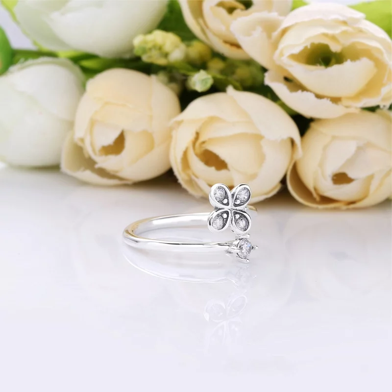 (image pour) Bague Fleur à Quatre Pétales et Bourgeon ouverte en Argent, Arge PANDORA France - Afficher 3