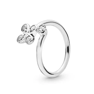 (image pour) Bague Fleur à Quatre Pétales et Bourgeon ouverte en Argent, Arge PANDORA France - 197988CZ
