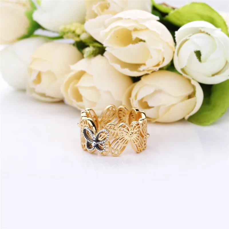 (image pour) Bague Papillon ajourée en PANDORA Shine™, PANDORA Shine™ et Argent - 167947 - Afficher 4