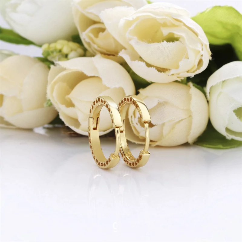 (image pour) Boucles d'oreilles Coeurs de Pandora en PANDORA Shine™ - 267939 - Afficher 2