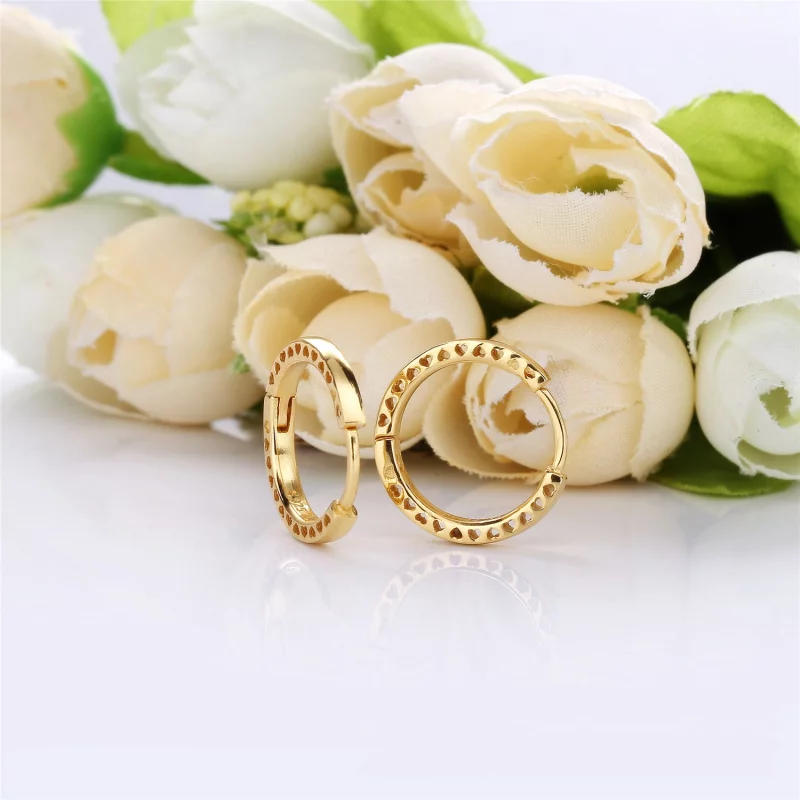 (image pour) Boucles d'oreilles Coeurs de Pandora en PANDORA Shine™ - 267939 - Afficher 3