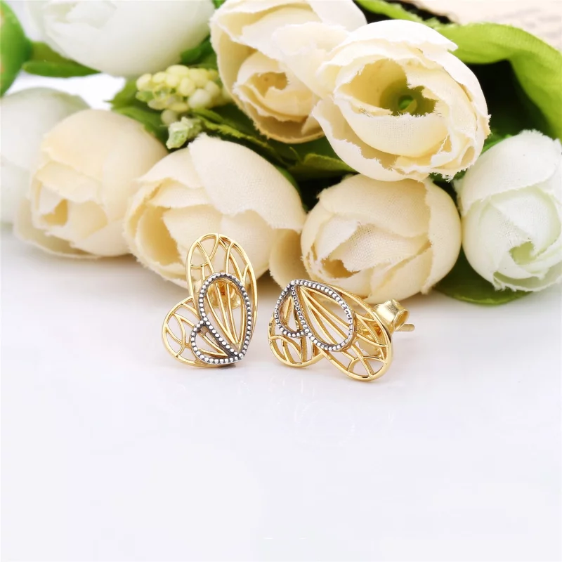(image pour) Boucles d’oreilles papillon ajourées en PANDORA Shine™ - 267955 - Afficher 3