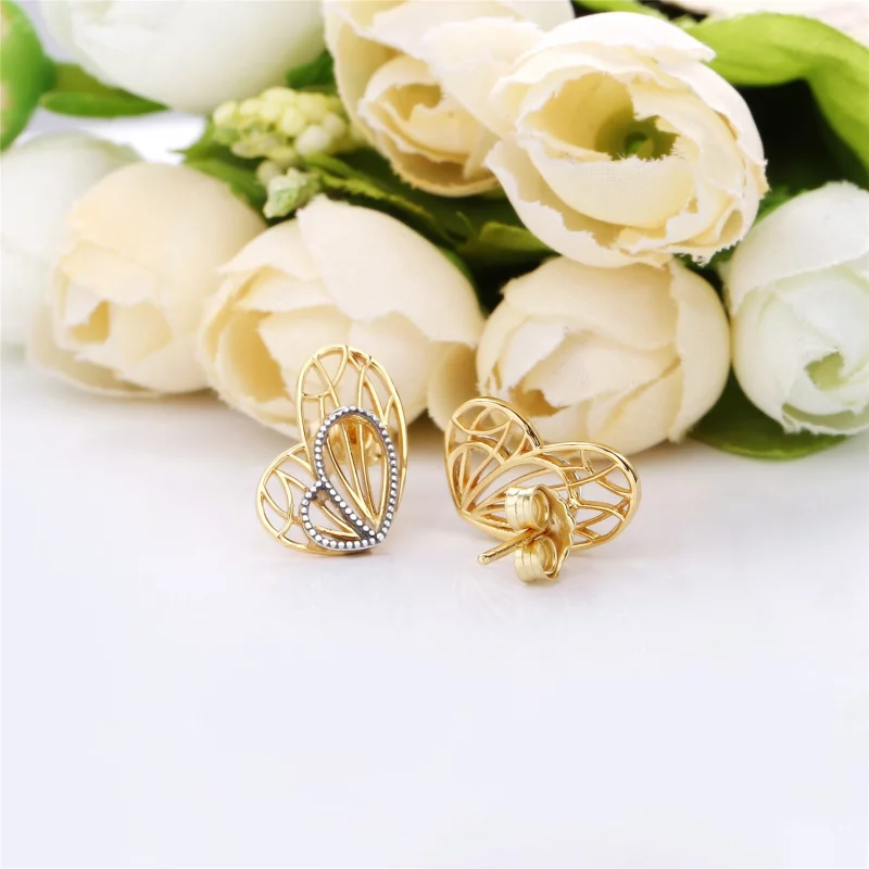 (image pour) Boucles d’oreilles papillon ajourées en PANDORA Shine™ - 267955 - Afficher 4