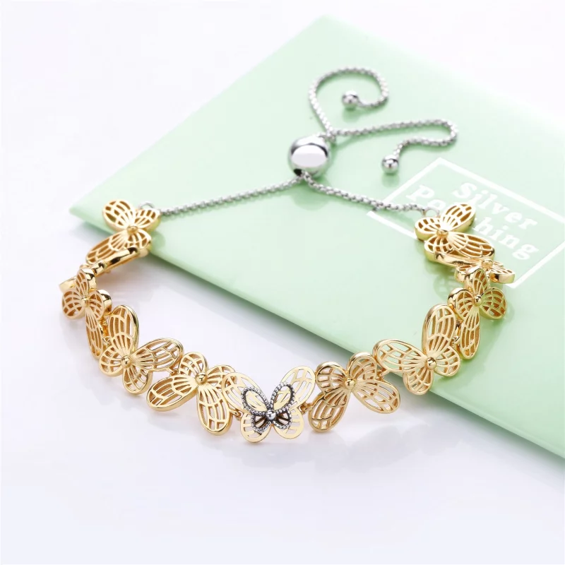 (image pour) Bracelet Coulissant Papillons Ajourés en PANDORA Shine™, PANDORA S - 567957 - Afficher 2