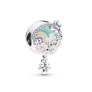 (image pour) Charm Arc-en-Ciel floral en Argent, Argent 925/1000ᵉ, Résine faço PANDORA France