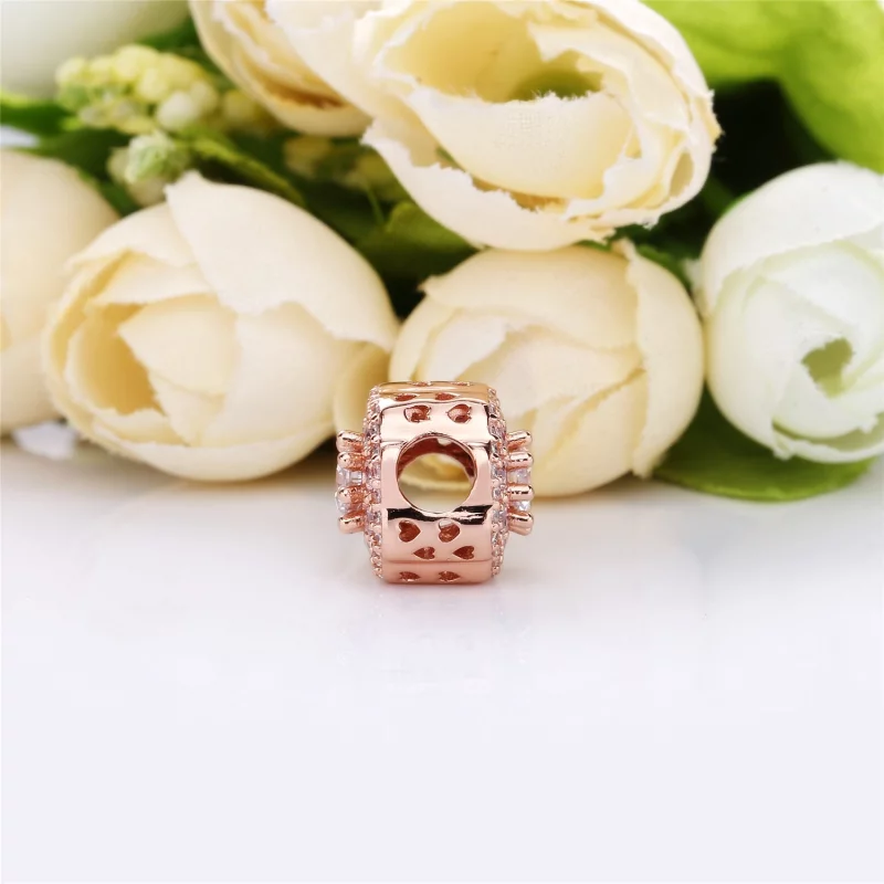 (image pour) Charm Fleur Scintillante Rose en PANDORA Rose™, PANDORA Rose™, méta - 787851NPM - Afficher 4