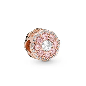 (image pour) Charm Fleur Scintillante Rose en PANDORA Rose™, PANDORA Rose™, méta - 787851NPM