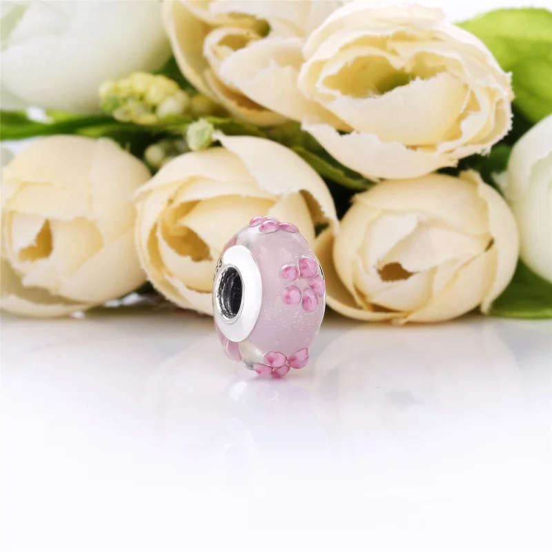 (image pour) Charm Murano Floral Rose en Argent, Argent 925/1000ᵉ, Verre – Bou PANDORA France - Afficher 2