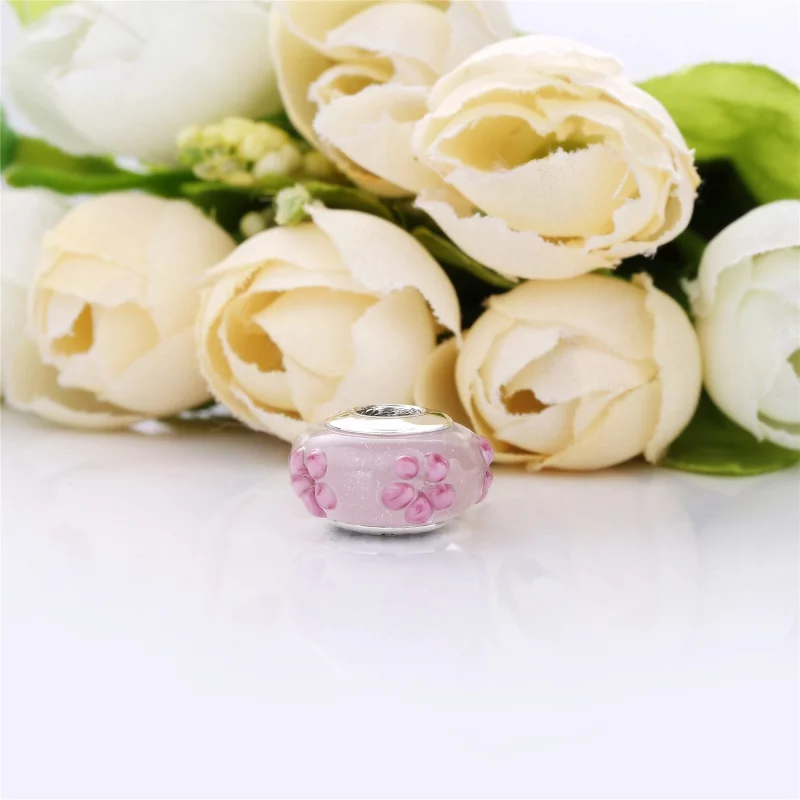 (image pour) Charm Murano Floral Rose en Argent, Argent 925/1000ᵉ, Verre – Bou PANDORA France - Afficher 4