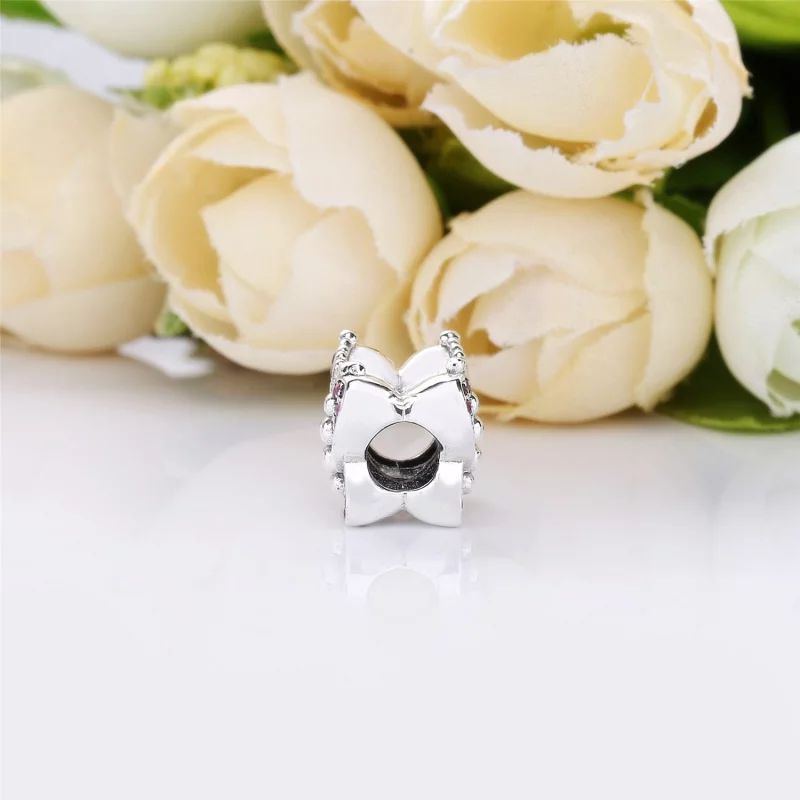 (image pour) Charm Papillon Rose en Argent, Argent 925/1000ᵉ, Pierres diverses PANDORA France - Afficher 4