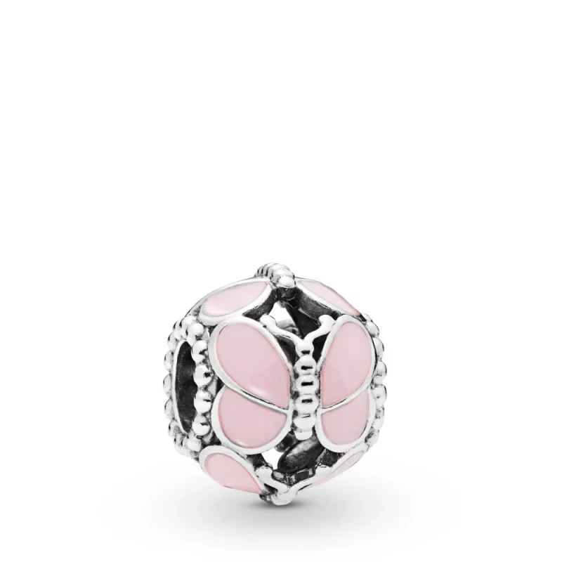 (image pour) Charm Papillons Roses en Argent, Argent 925/1000ᵉ, Résine façon é PANDORA France