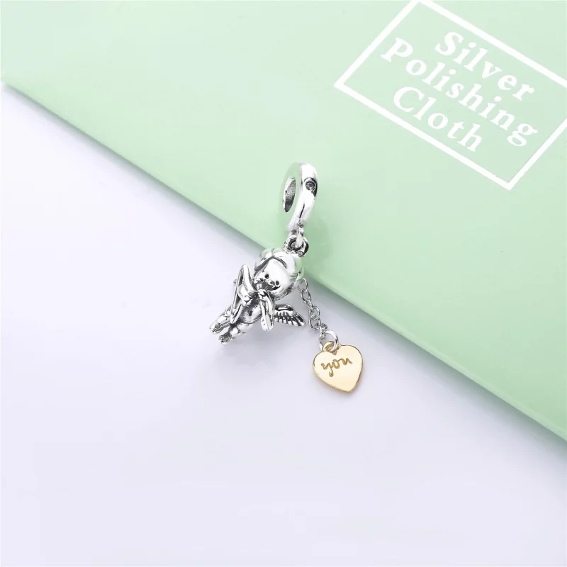 (image pour) Charm pendant Cupidon en PANDORA Shine™ - 767796CZ - Afficher 3