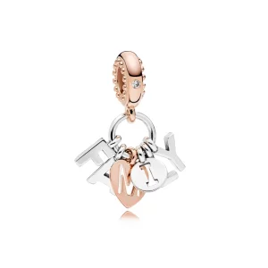 (image pour) Charm pendant Famille parfaite en PANDORA Rose™ - 787785CZ