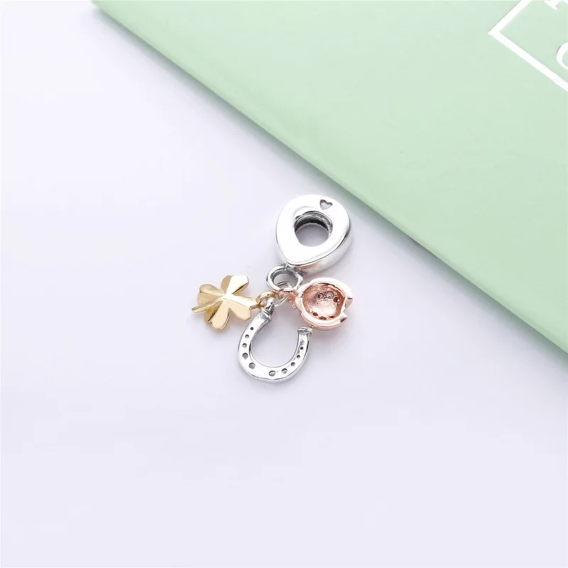 (image pour) Charm pendant Fer à Cheval, Trèfle et Coccinelle, Sterling Silver PANDORA France - Afficher 3